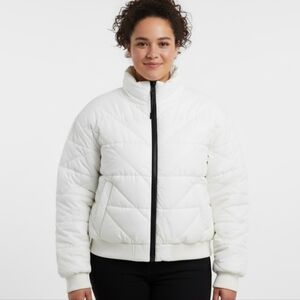 EV1 Women's Ivory White Quilted Puffer‎ Jacket Size XL Winter Jacket